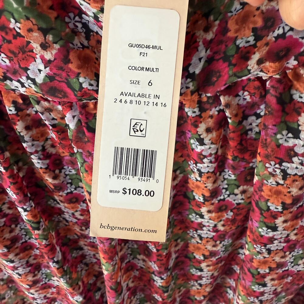 NEW! BCBGeneration floral printed mini dress Size 6 - Picture 6 of 14